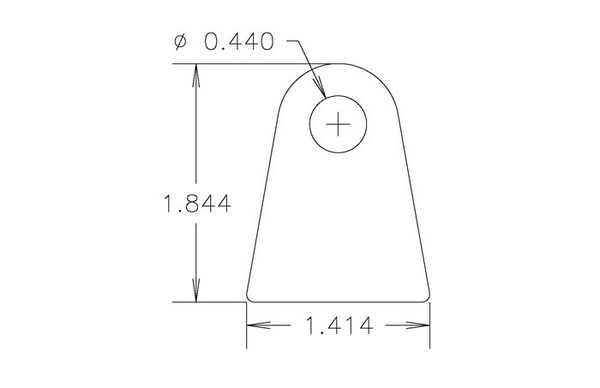 4130 1/8" THK, 7/16" HOLE, 1 3/8" HT, STRAIGHT CHASSIS TAB - QTY 20